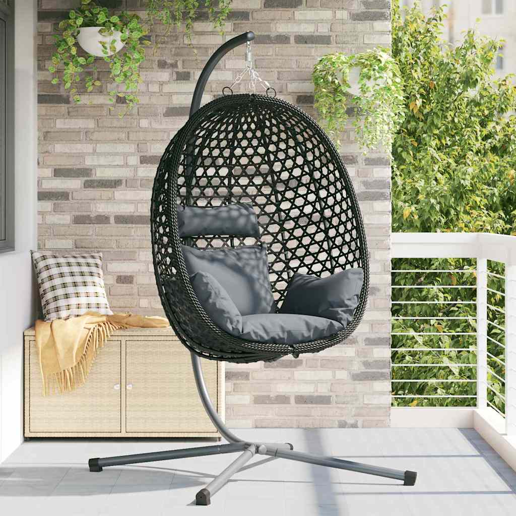 Hängendes Ei-Stuhl Hellcreme 104 x 100 x 191 cm Poly-Rattan