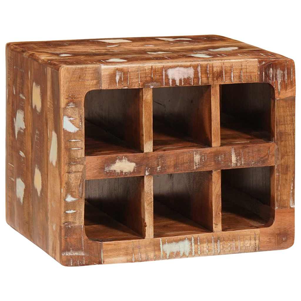 Weinregal mit Speicher Braun 44 x 30 x 35 cm Massivholz Mango