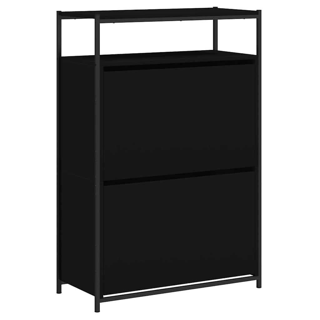 Schuhschrank mit 4 Klappen Sonoma-Eiche 100x34x112 cm