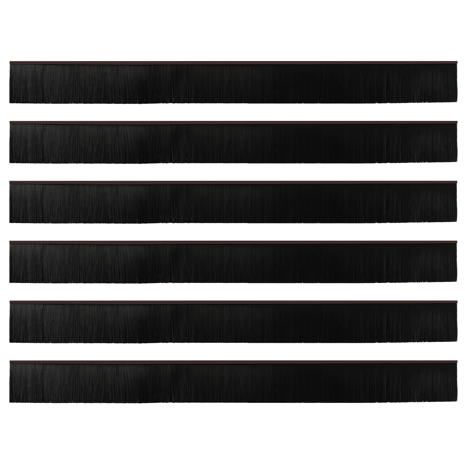 Selbstklebende Türbürstendichtungen 2 pcs Braun 100 cm