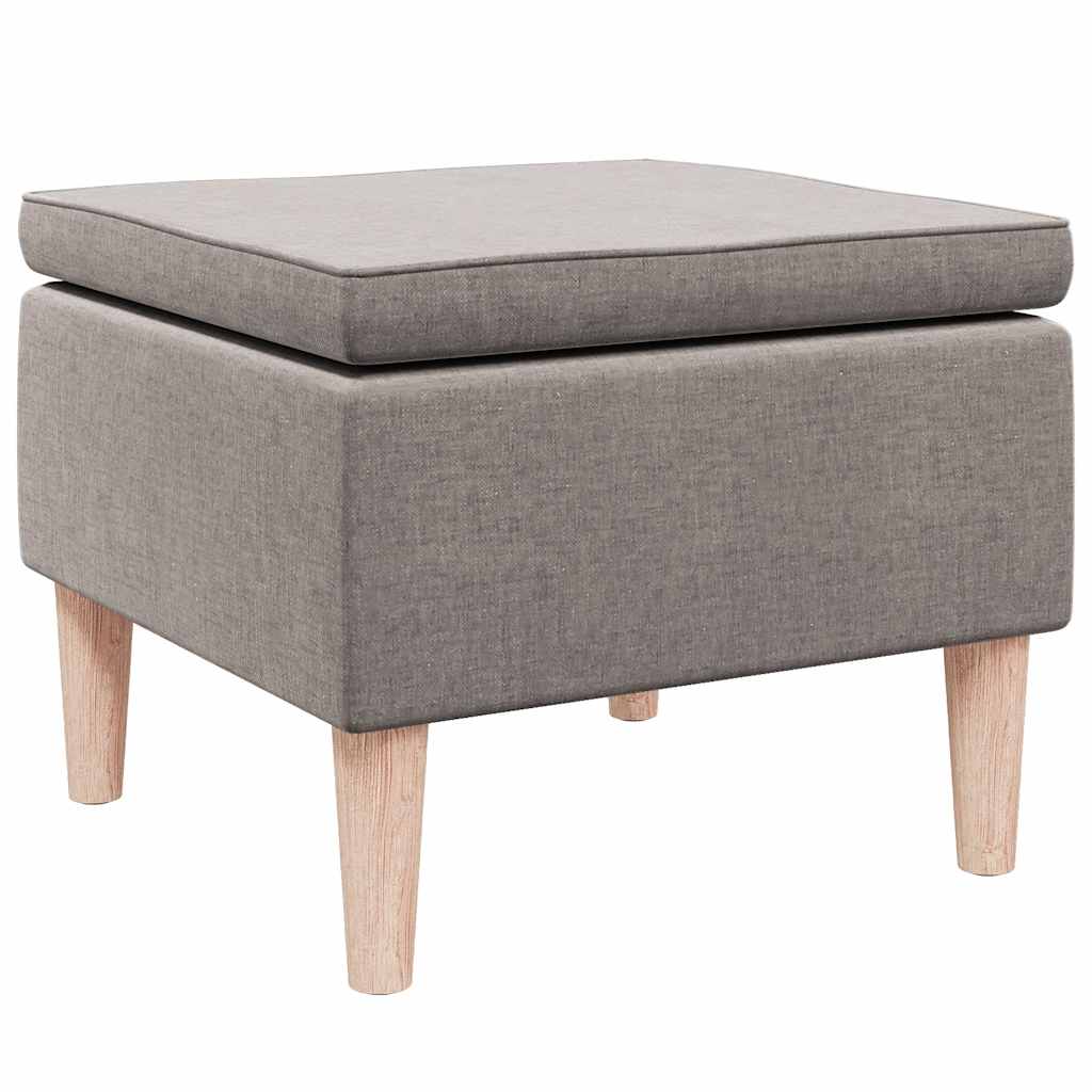 Hocker mit Holzbeinen Schwarz Stoff