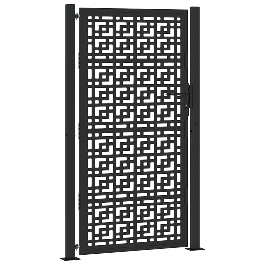 Gartentor Schwarz 100x100 cm Stahl Lichtdesign
