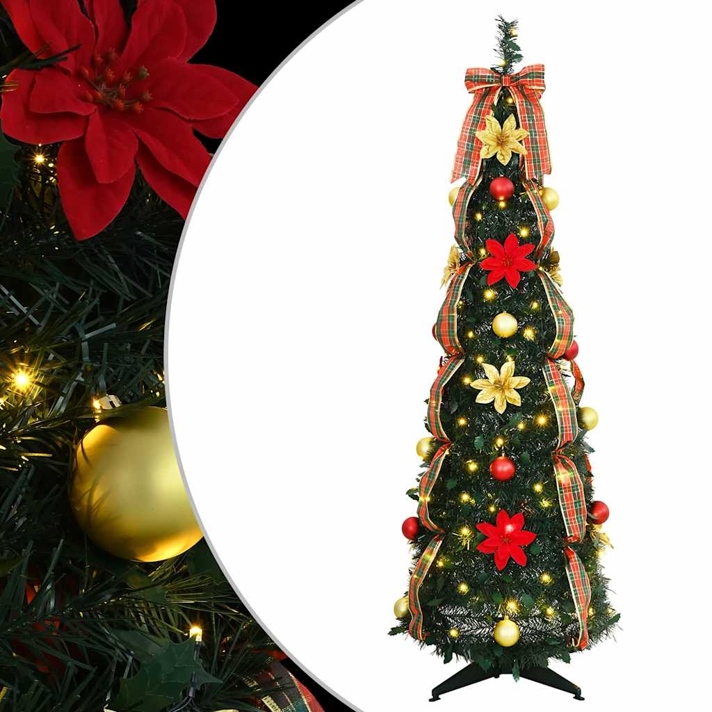 Künstlicher Weihnachtsbaum mit 50 LEDs Grün 125 cm PVC