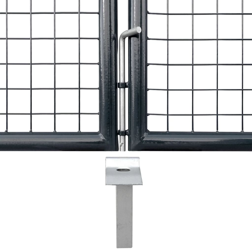 Maschen-Gartentor verzinkter Stahl 300 x 75 cm Grau
