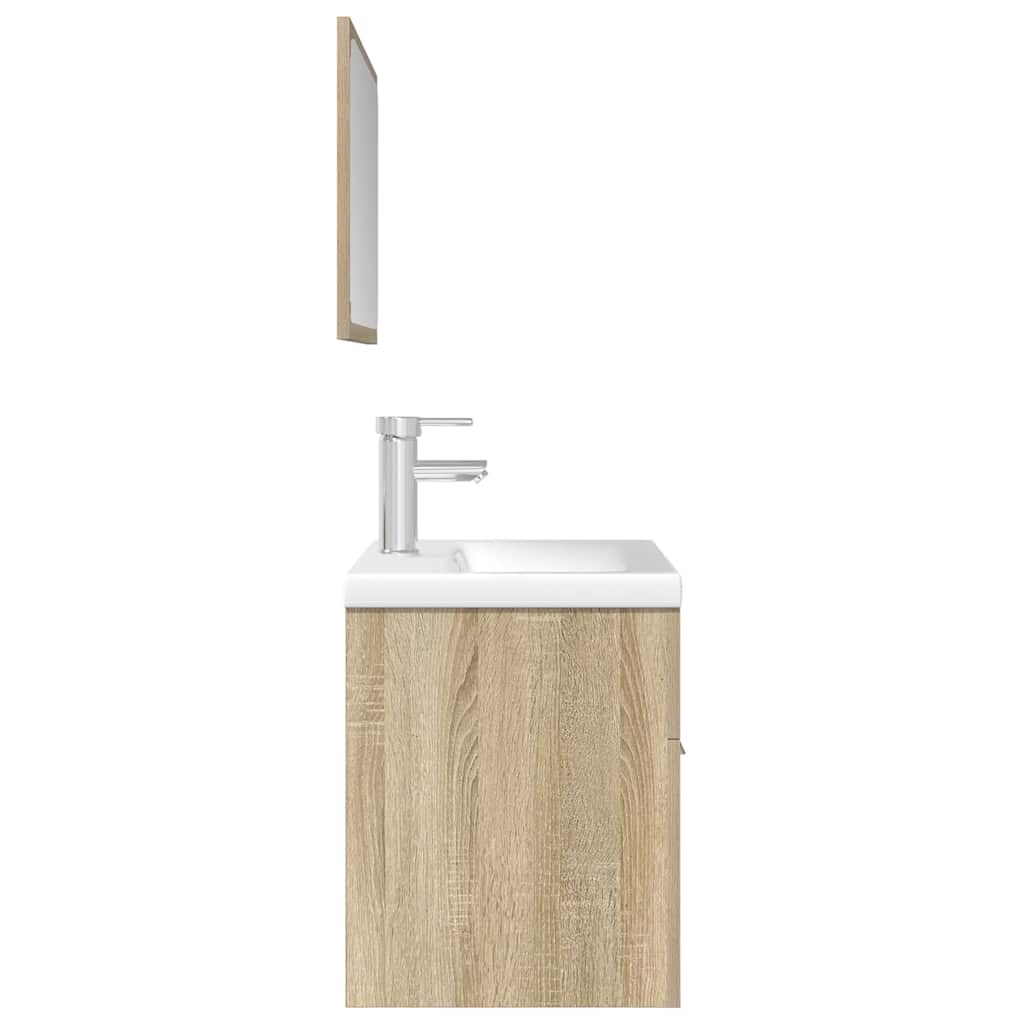 3-tlg. Badmöbel-Set Betongrau Holzwerkstoff