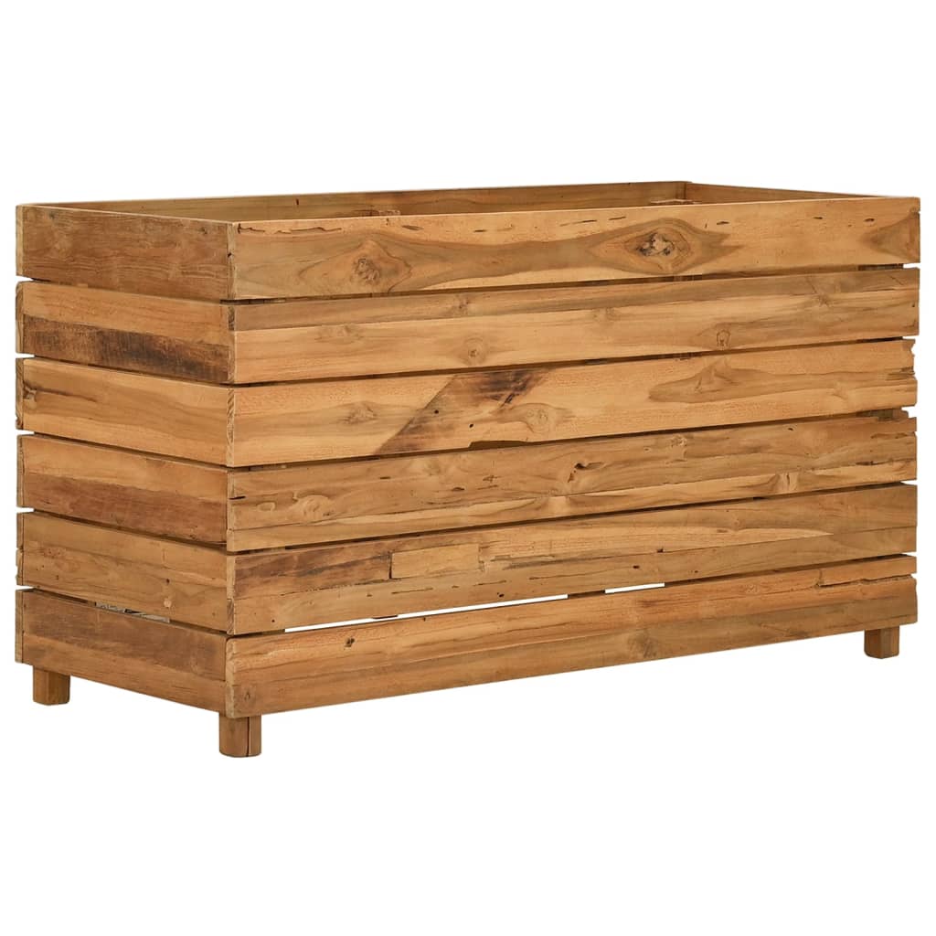 Hochbeet 100x40x72 cm Teak Altholz und Stahl