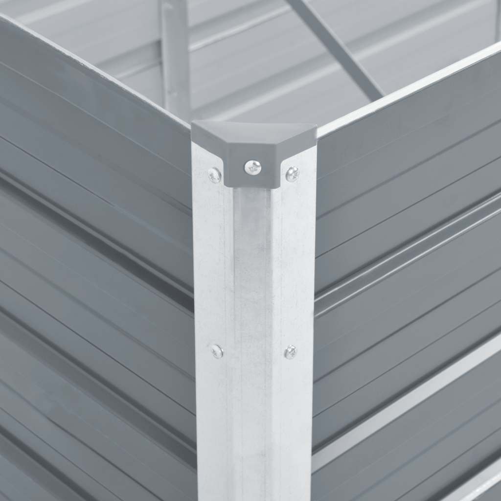 Garten-Hochbeet 129x45 cm Verzinkter Stahl Silber