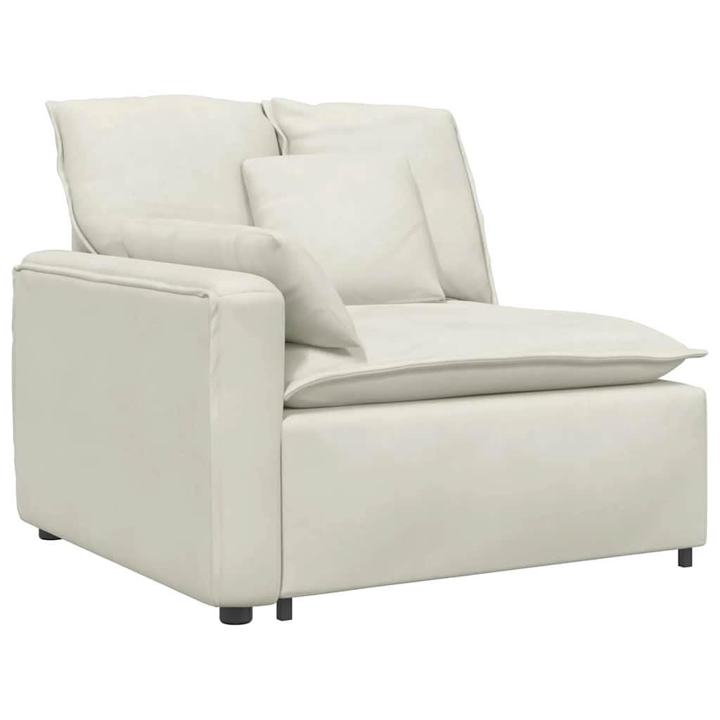 Modulares Sofa Endmodul mit Armlehne Kissen Blau 100 cm