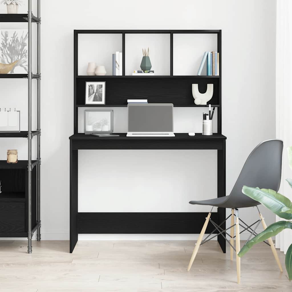 Schreibtisch mit Regal Weiß 102x45x148 cm Holzwerkstoff