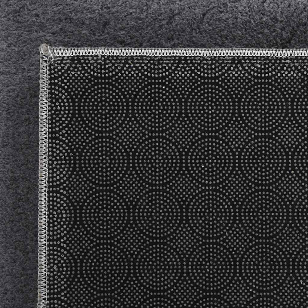 Teppich Waschbar Flauschig Kurzflor 160x230 Rutschfest Schwarz