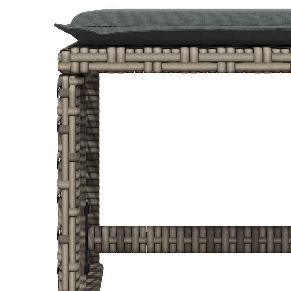 Gartenhocker mit Kissen 4 Stk. Schwarz 41x41x36 cm Poly Rattan