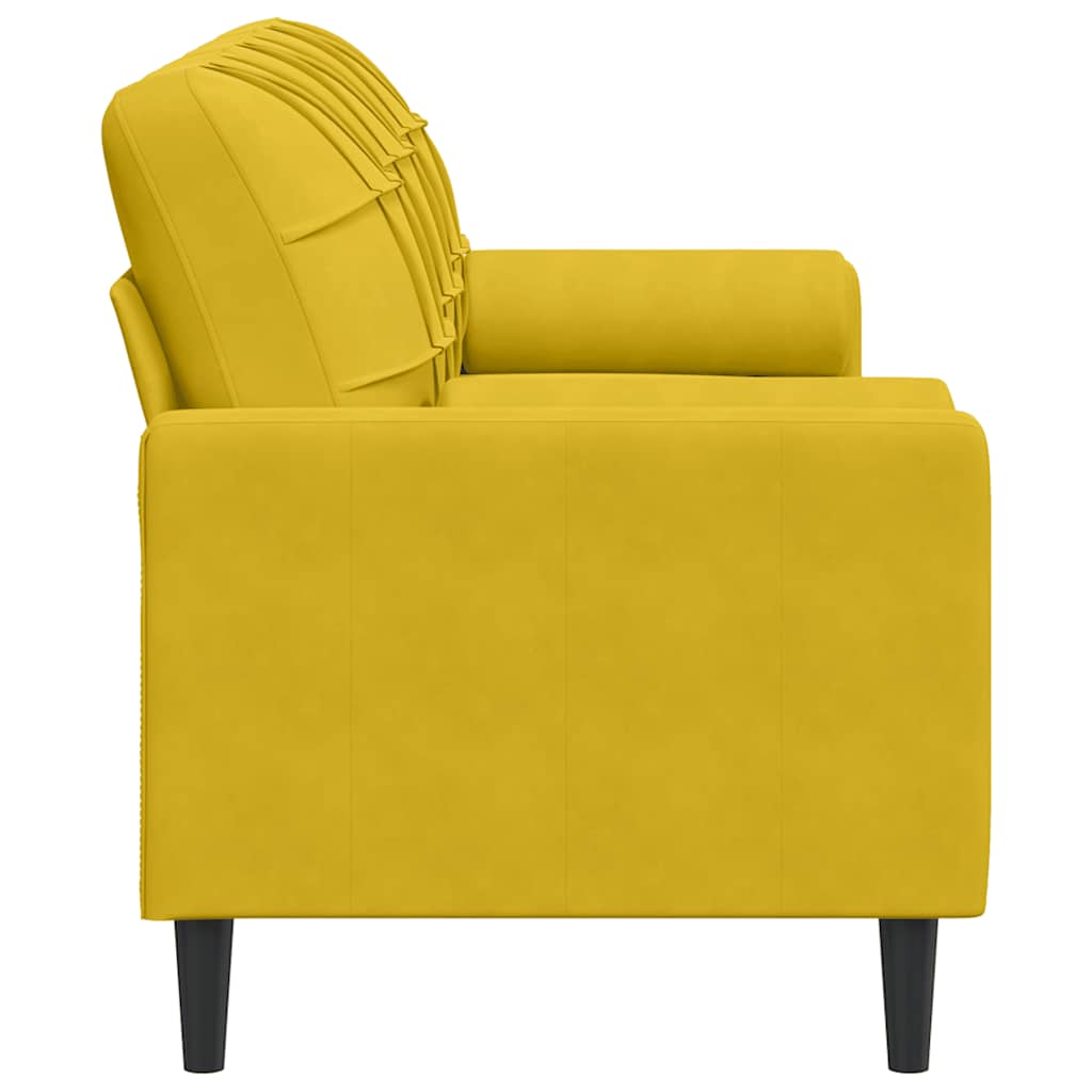 2-Sitzer-Sofa mit Zierkissen Hellgrau 120 cm Samt