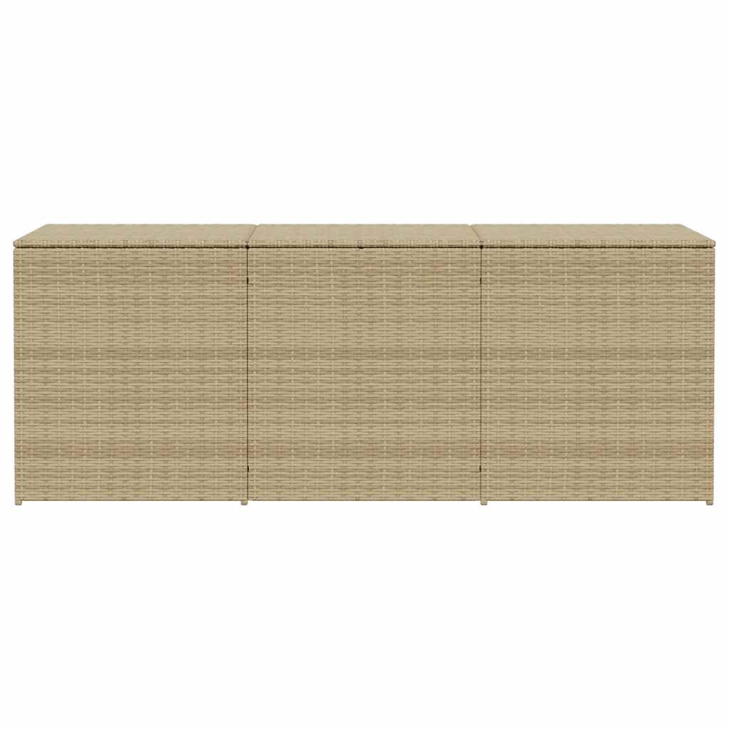 Gartentruhe Schwarz 283L Poly Rattan