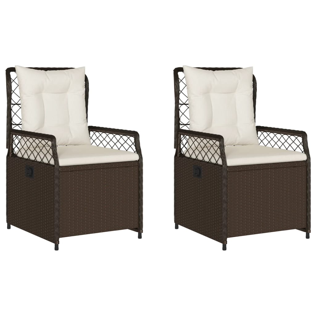 Gartensessel 2 Stk. Verstellbar Schwarz Poly Rattan
