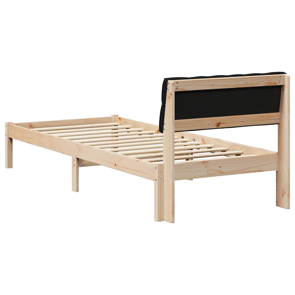 Bettgestell Braun und hellgrau 200 x 200 cm Massivholz Kiefer