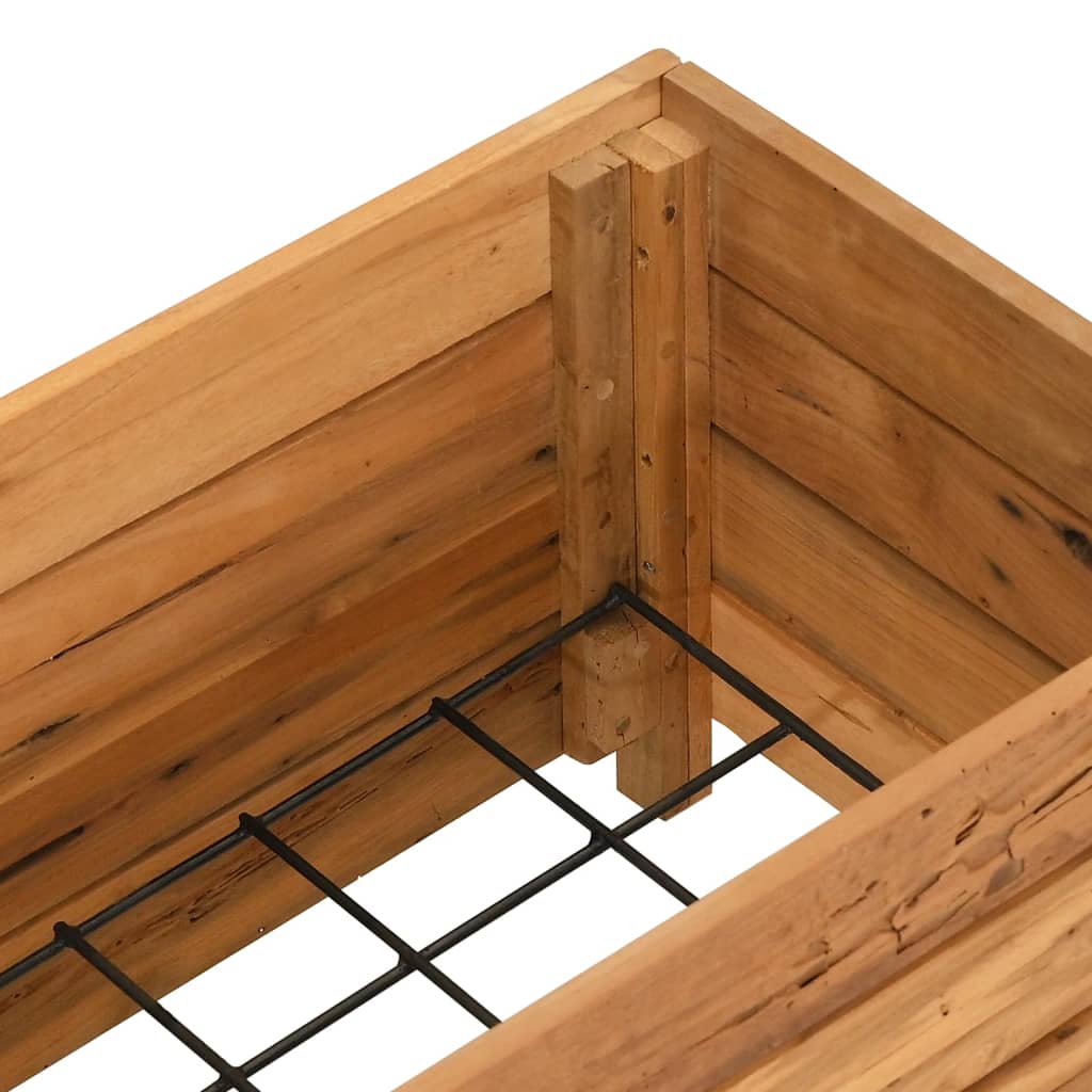 Hochbeet 100x40x72 cm Teak Altholz und Stahl