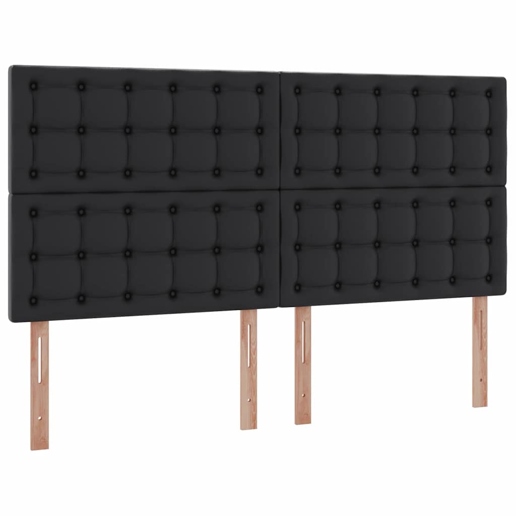 Aufbewahrungsbett mit Matratze Schwarz 180 x 200 cm Kunstleder