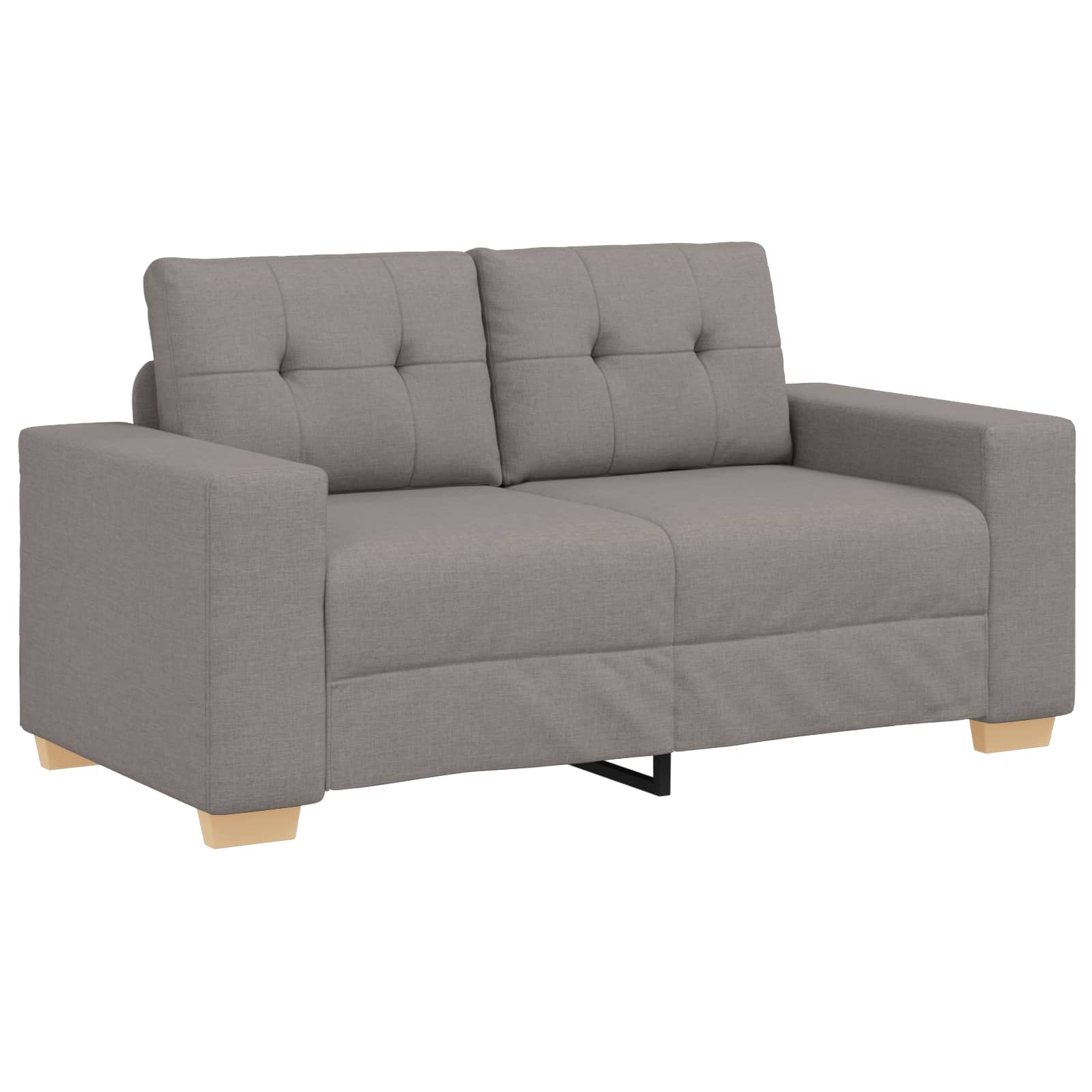 2-teiliges Sofa-Set mit Kissen, hellgrauer Stoff