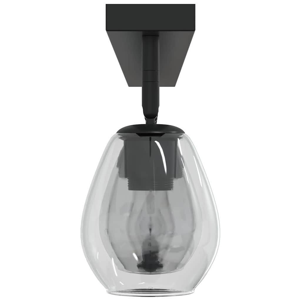 Deckenstrahler Schwarz 13 x 13 x 26 cm Glas und Metall