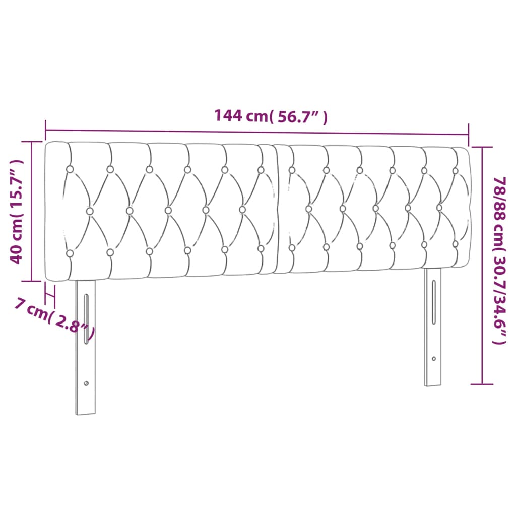 Kopfteil Hellgrau 80x7x118/128 cm Samt