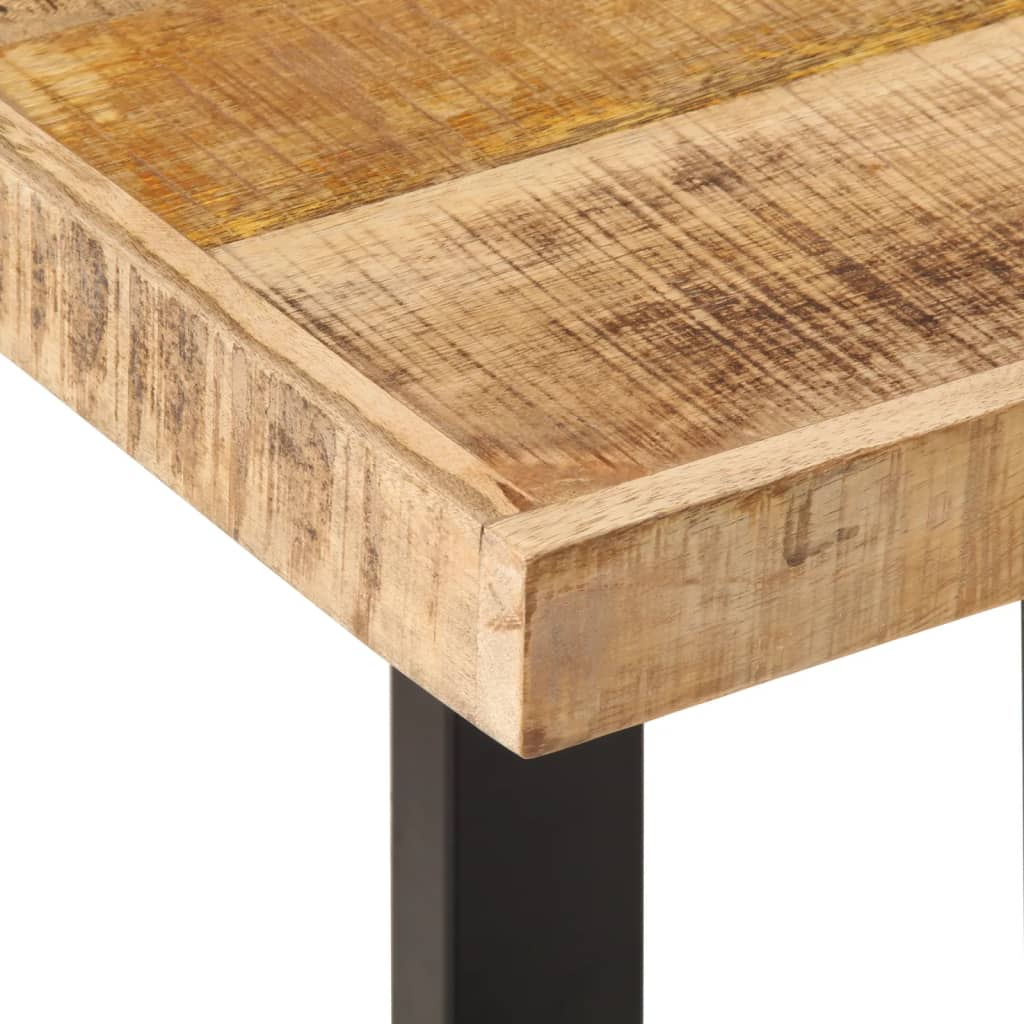 Sitzbank mit Naturkanten 110 cm Akazie Massivholz und Stahl