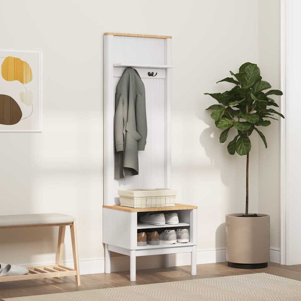 Flurschrank FLORO Wachsbraun 50 x 40 x 158 cm Massivholz Kiefer