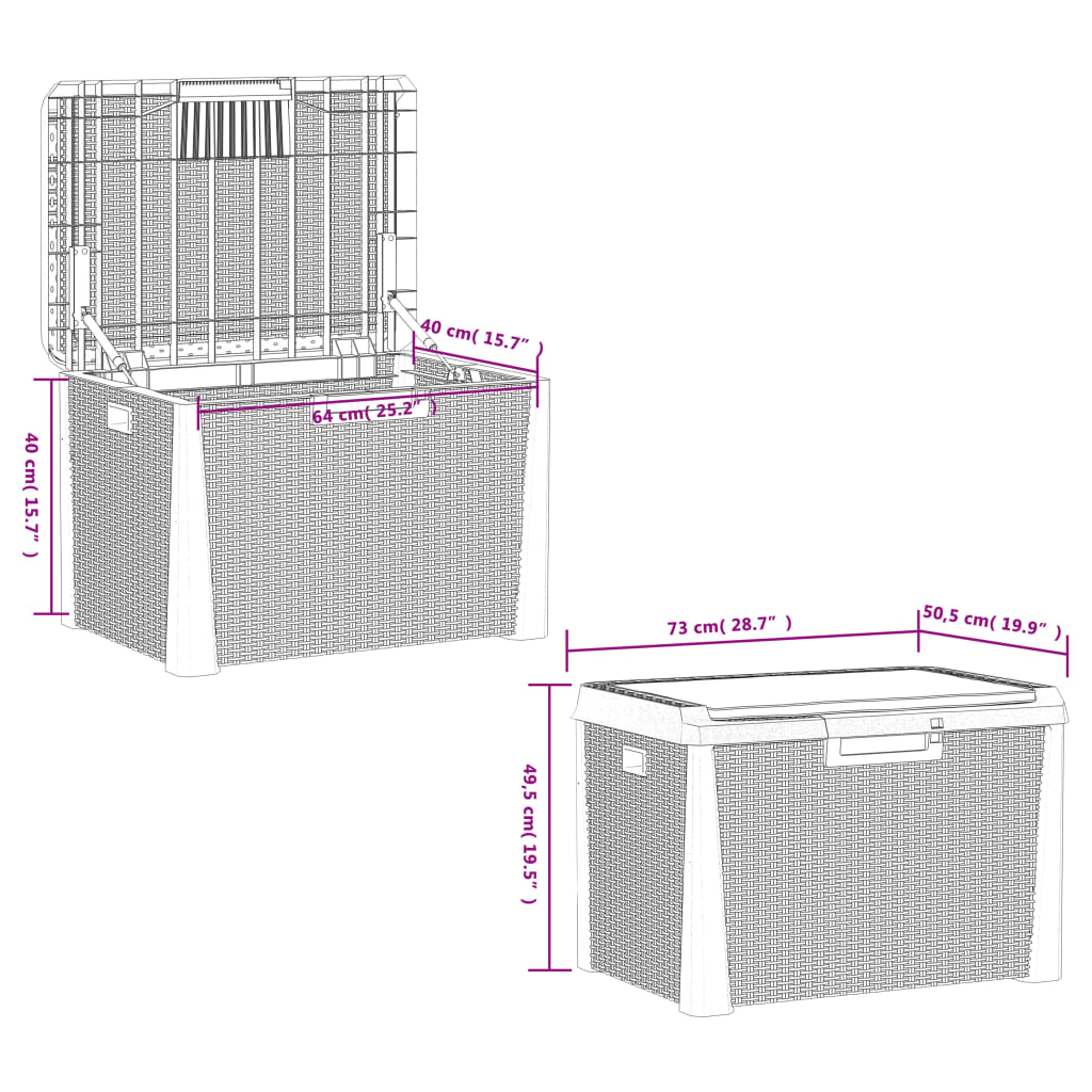 Gartentruhe Anthrazit 125 L PP