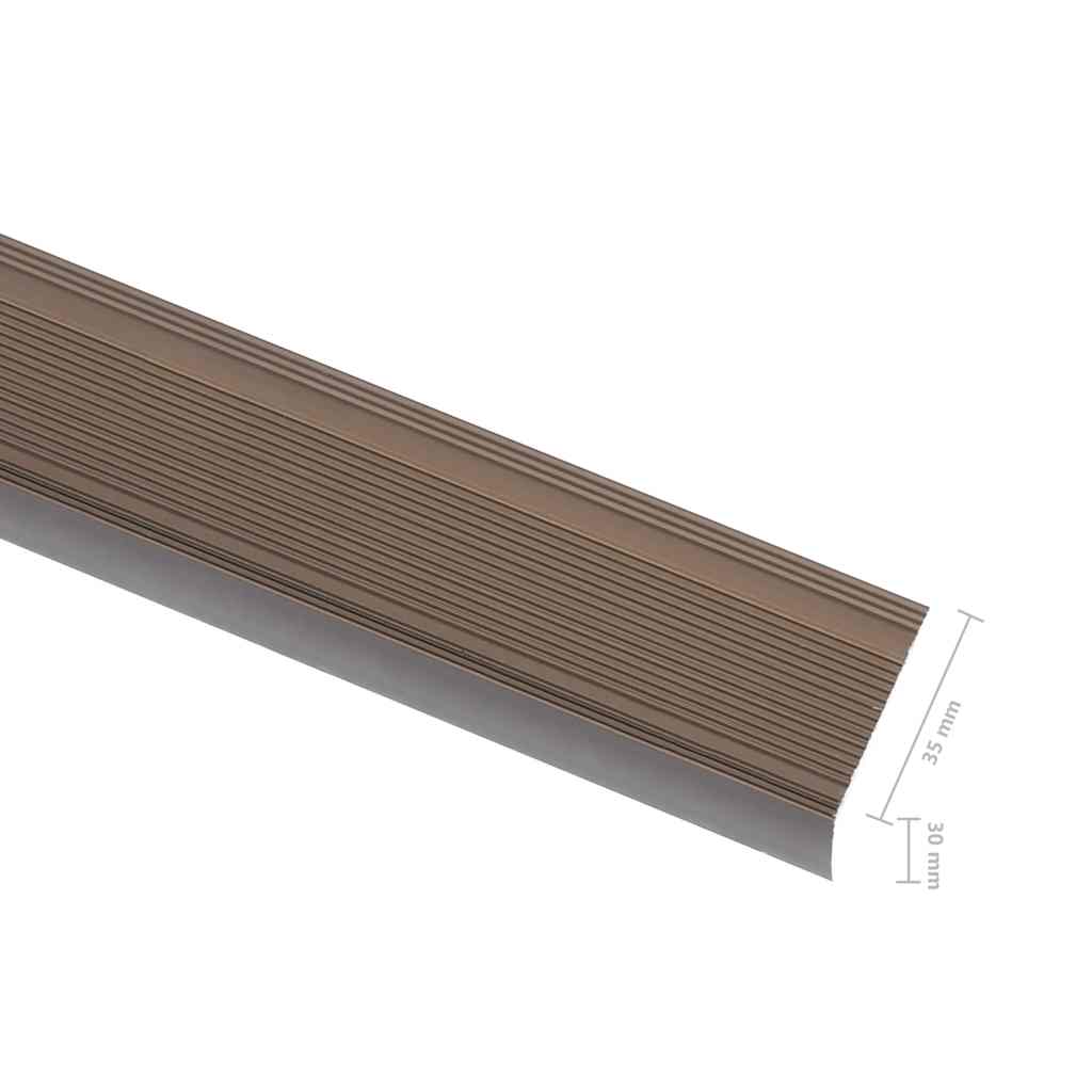 Treppenkantenprofile in L-Form 15 Stk. Aluminium 90 cm Silbern