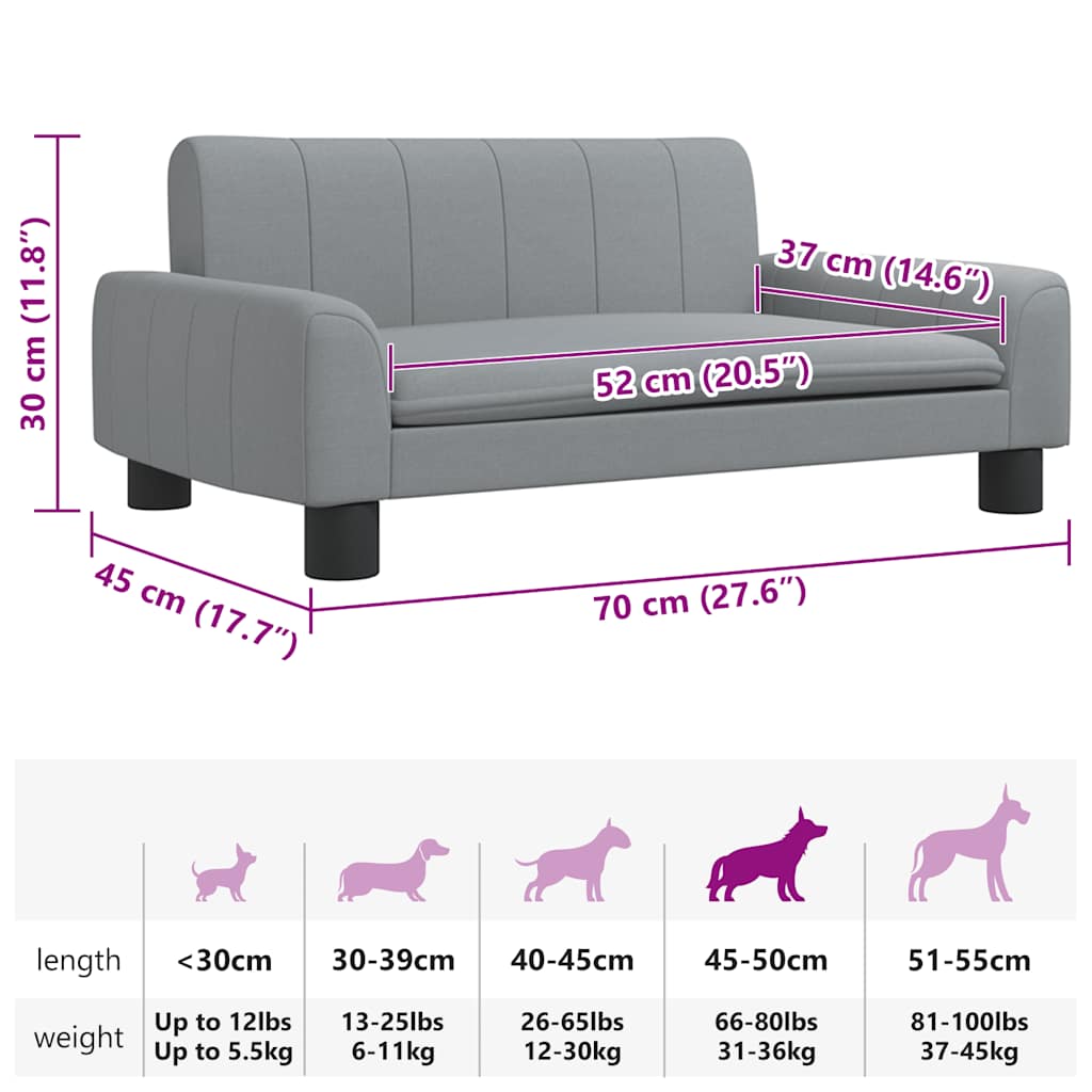 Hundebett Creme 90x53x30 cm Stoff