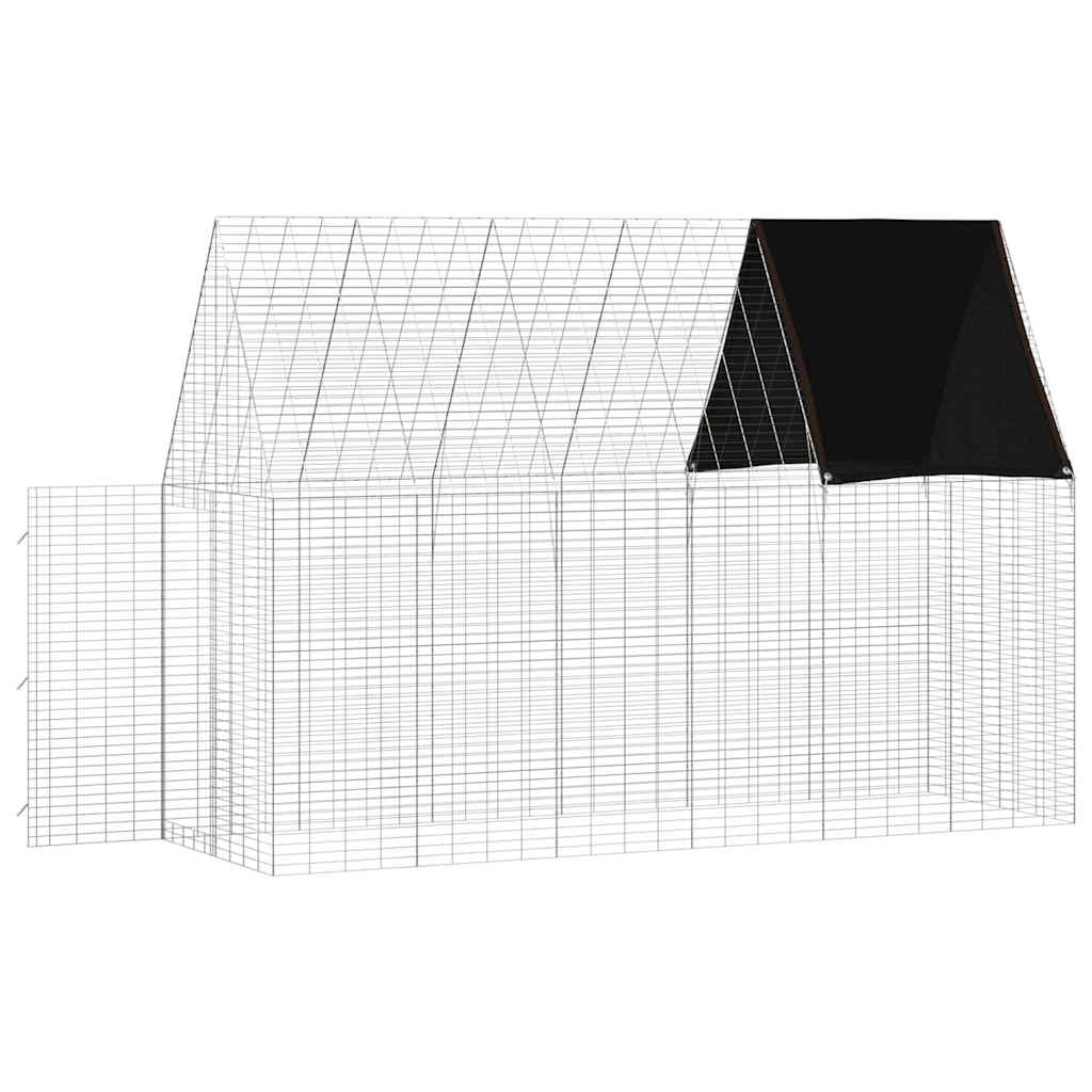 Hühnerkäfig 2 pcs Silber 600 x 100 x 210 cm Verzinkter Stahl