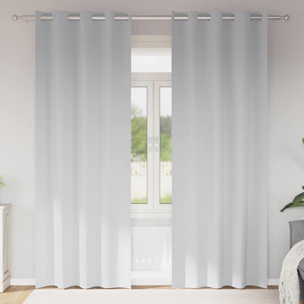 Verdunkelungs-Vorhänge mit Ringen 2 pcs Beige 140 x 140 cm