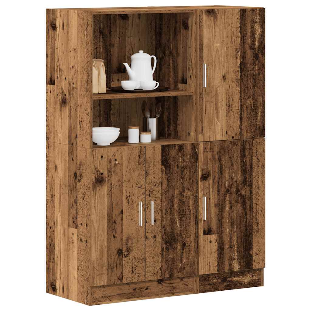2-tlg. Küchenschrank-Set Weiß Holzwerkstoff