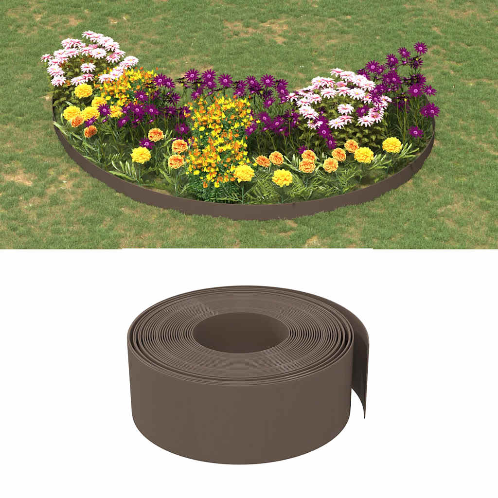 Gartenumrandung 25 m 10 cm PE Grau