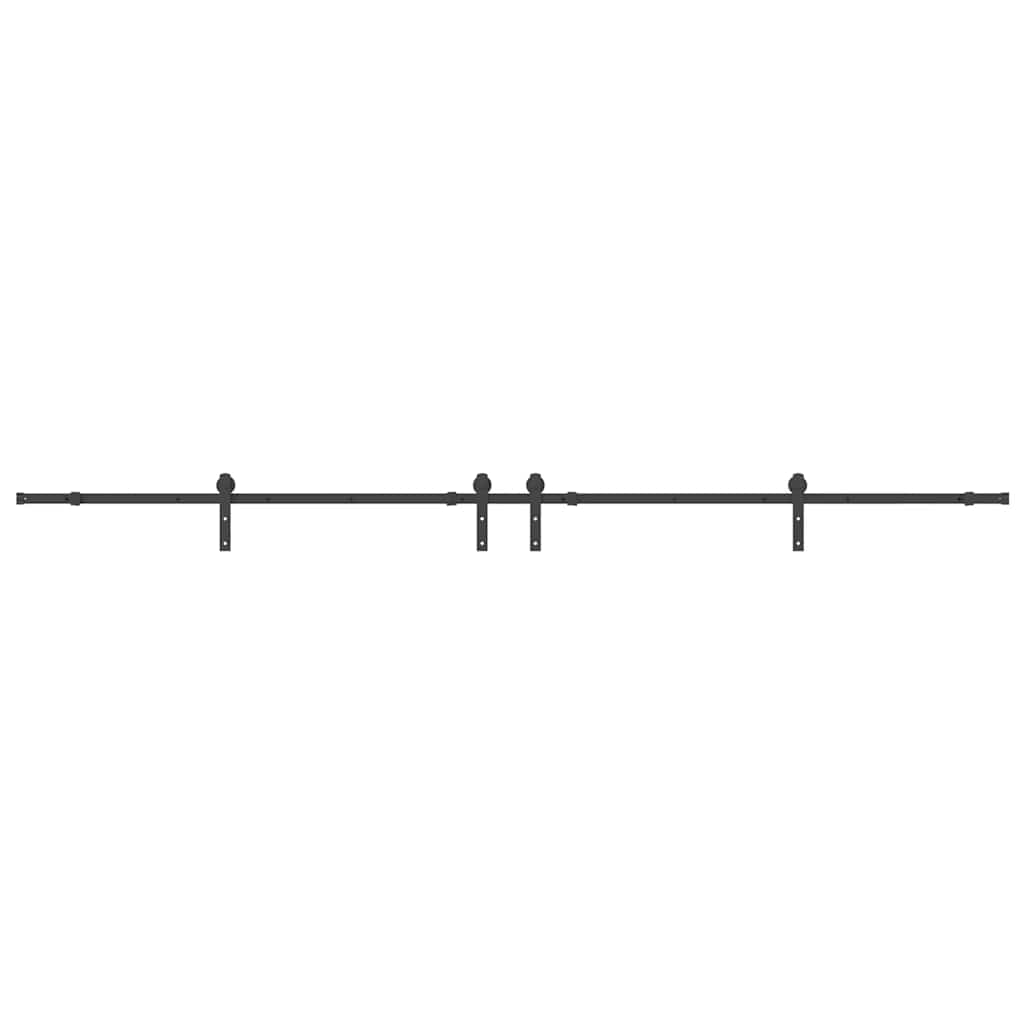 Schiebetürbeschlag-Set 366 cm Stahl Schwarz