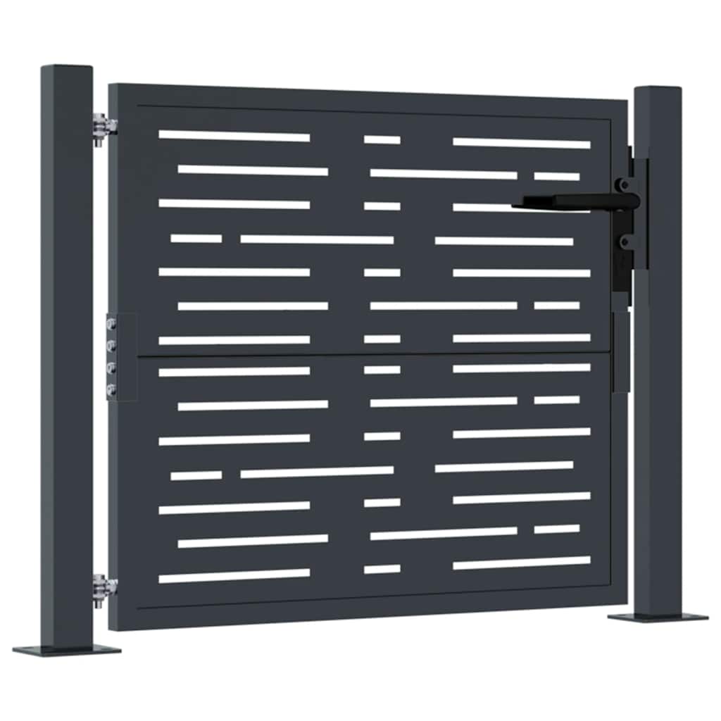 Gartentor Anthrazit 100x175 cm Stahl Quadratisches Design