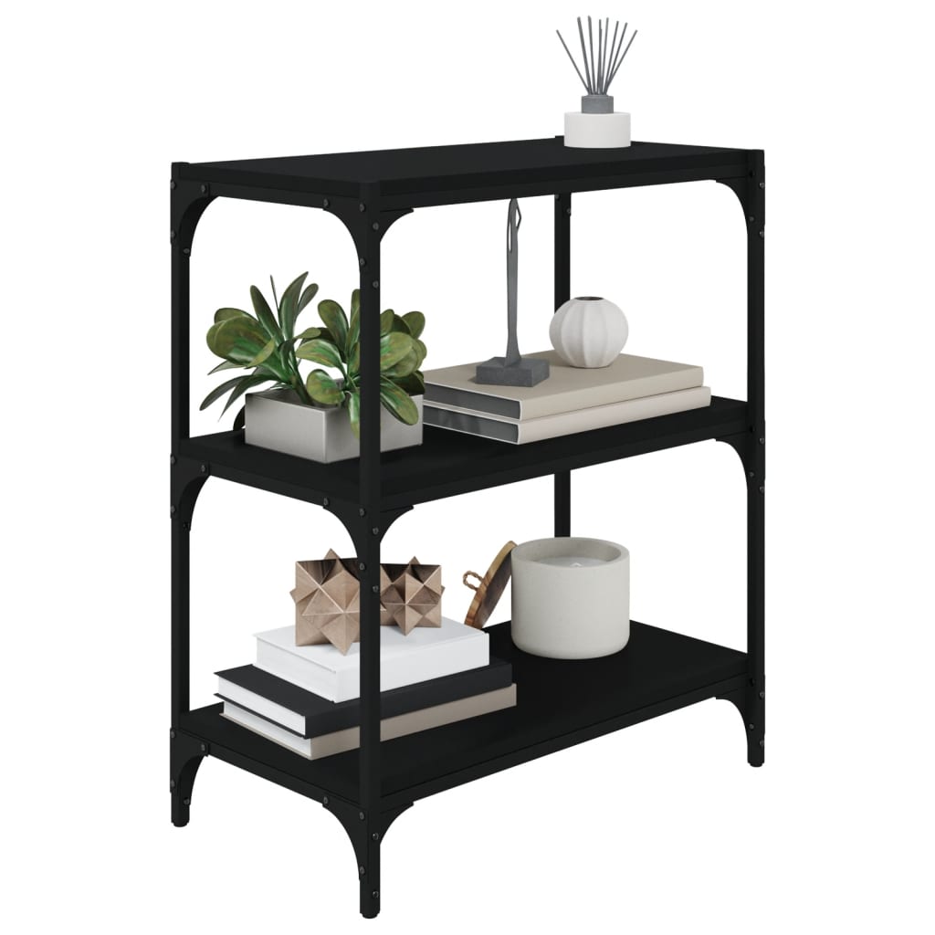 Bücherregal Schwarz 40x33x70,5 cm Holzwerkstoff und Stahl