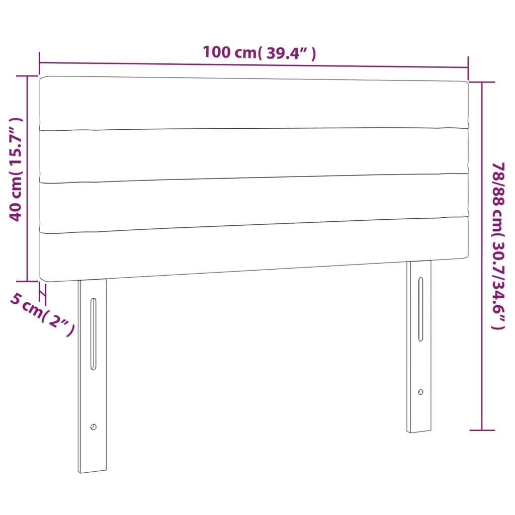 Kopfteil Hellgrau 80x5x118/128 cm Samt