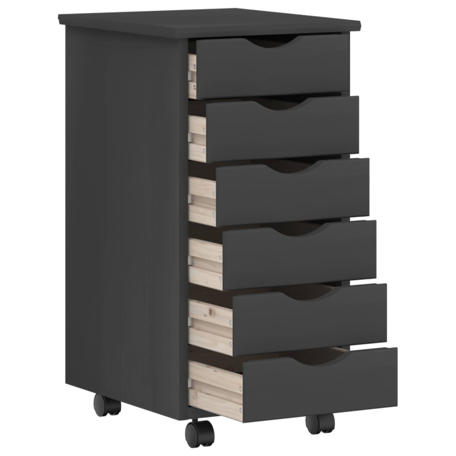 Desk und Rolling Cabinet Set MOSS 2 pcs Honigbraun