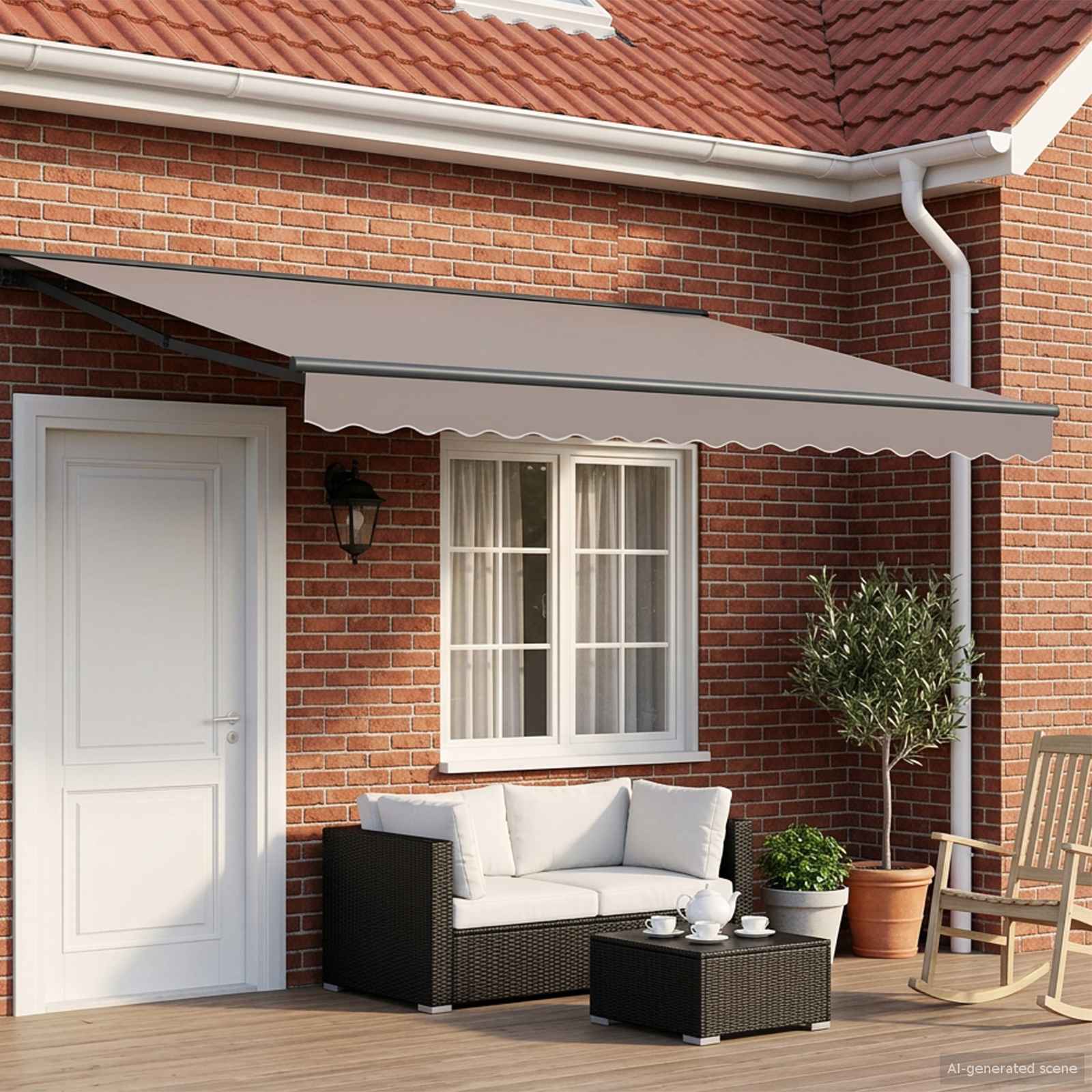 Elektrische Markisenrahmen mit LEDs Weiß 2,5 x 2 m Aluminium