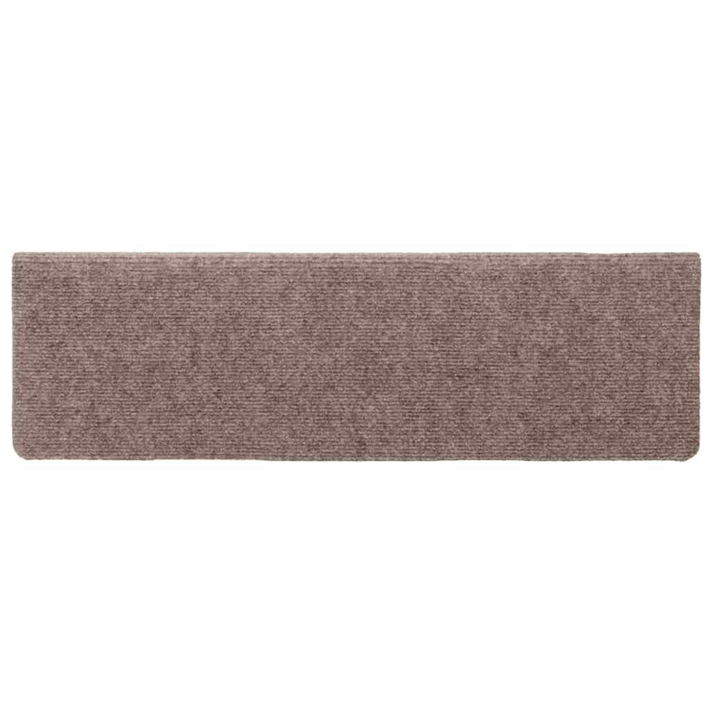 Stufenmatten Selbstklebend 15 Stk. 65x21x4 cm Hellbraun Rechteckiger Rand