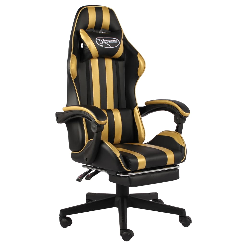 Gaming-Stuhl Schwarz und Blau Kunstleder