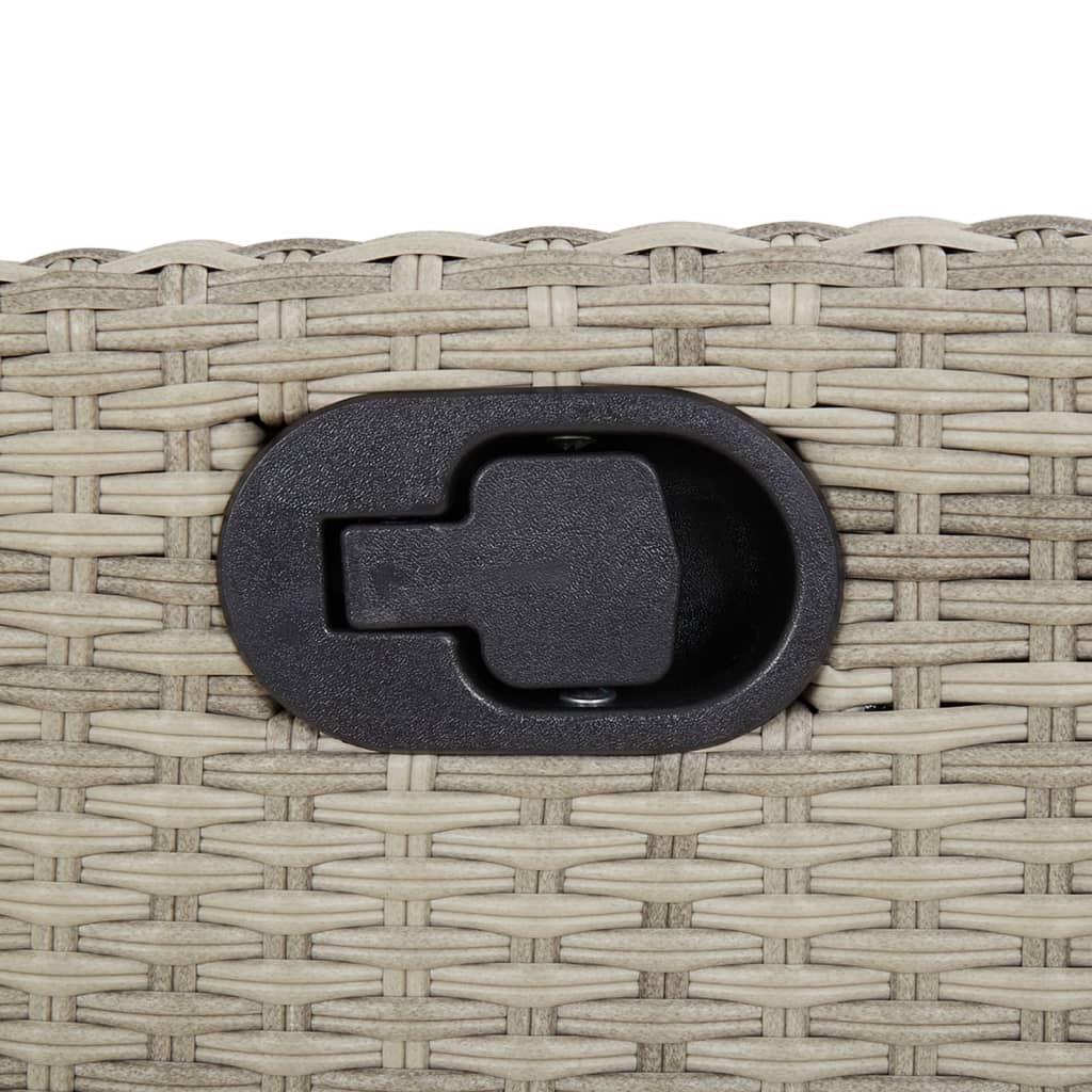 Gartensessel Verstellbar mit Kissen Schwarz Poly Rattan