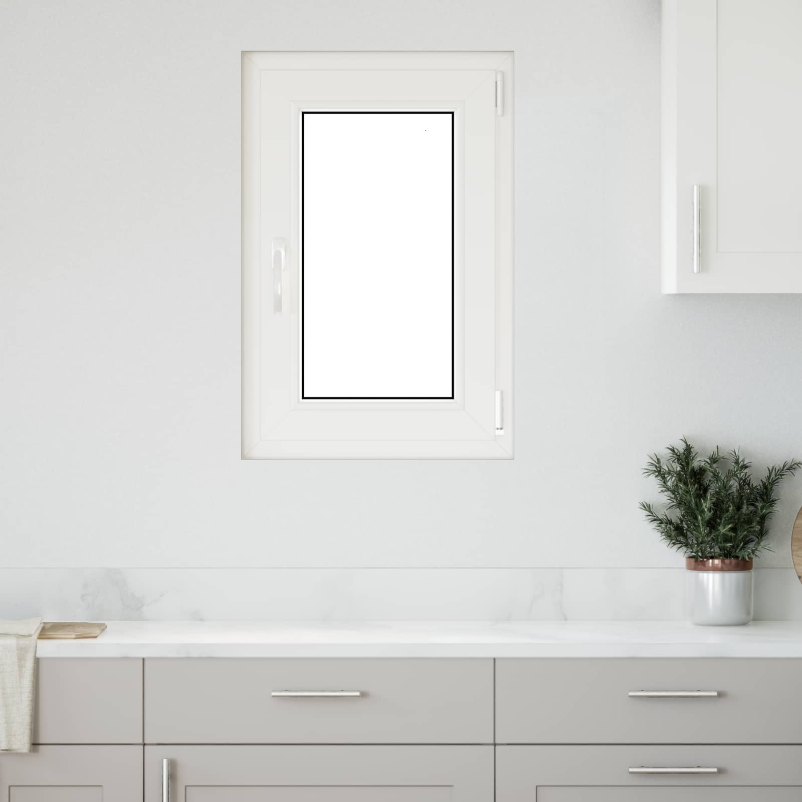 Kellerfenster RISOR 50 x 50 cm PVC und Glas Weiß