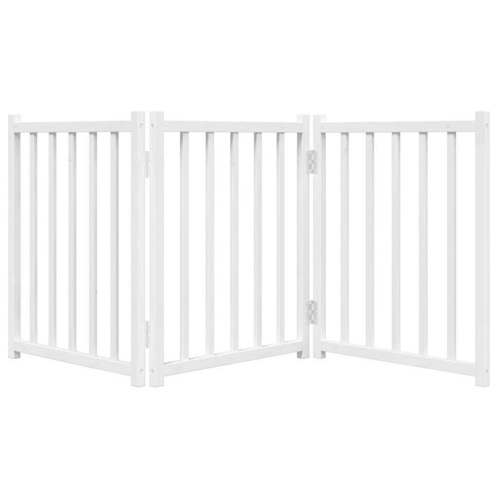 3-tlg. Hundetor Faltbar 150 cm Massivholz Tanne