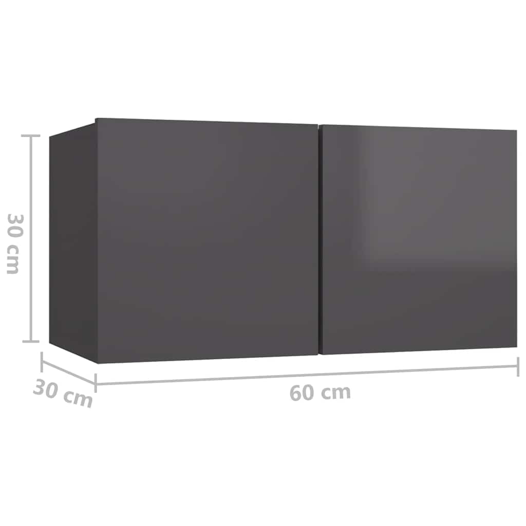 4-tlg. TV-Schrank-Set Weiß Holzwerkstoff
