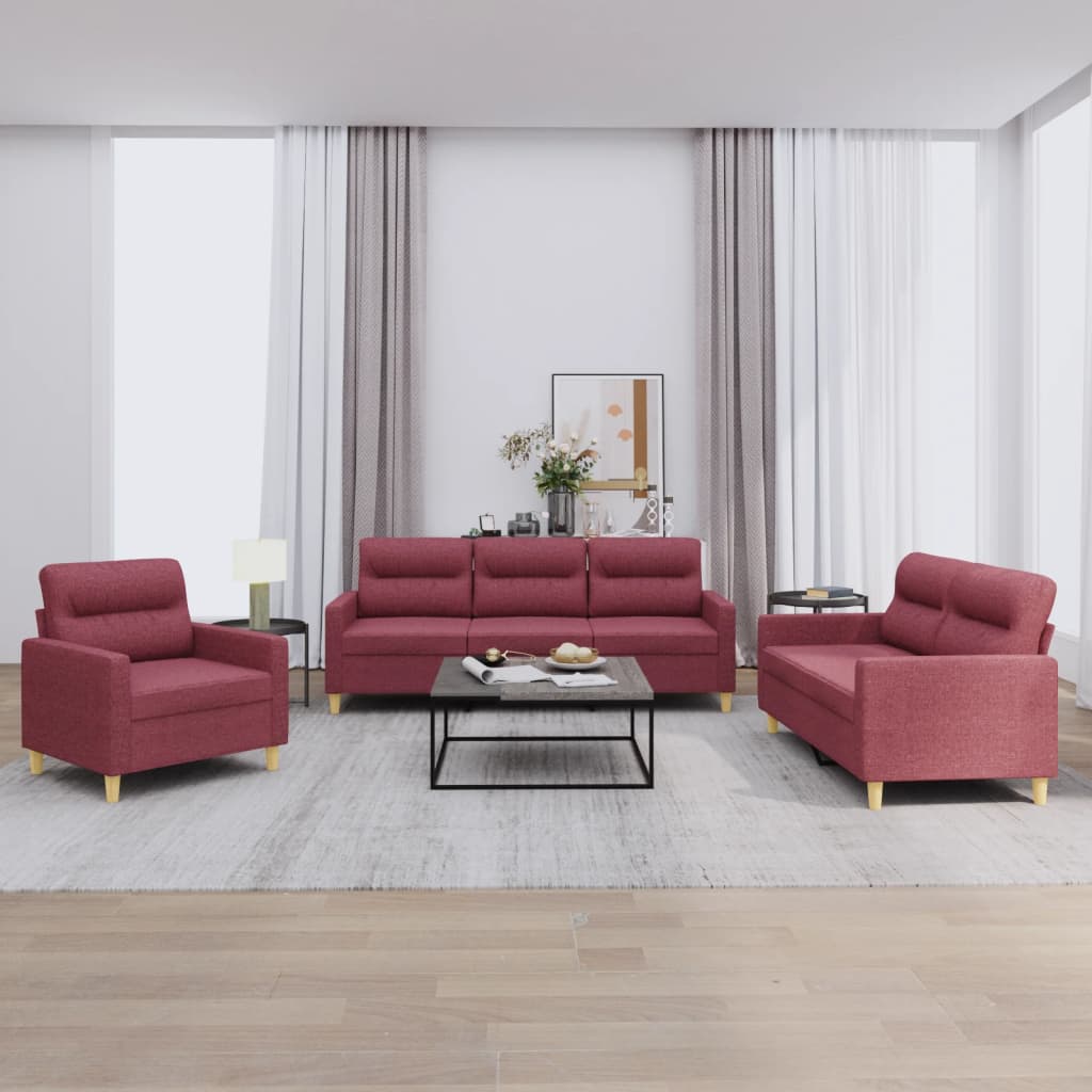 4-tlg. Sofagarnitur mit Kissen Taupe Stoff
