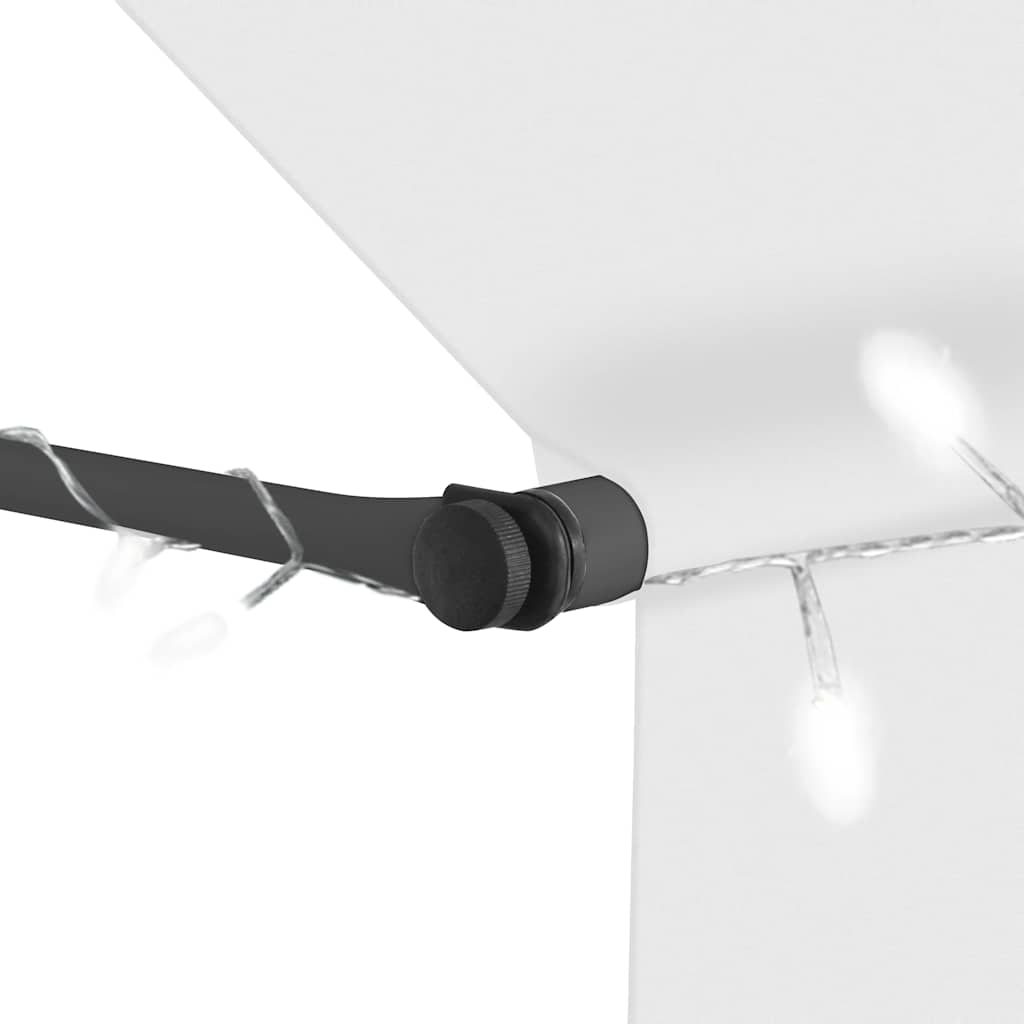 Einziehbare Markise Handbetrieben mit LED 100 cm Blau und Weiß