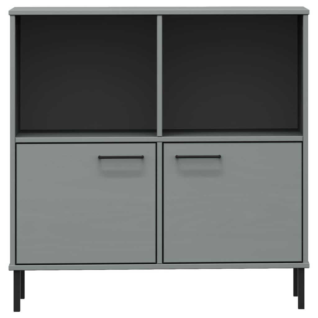 Bücherregal OSLO mit Metallbeinen Braun 90x35x90,5cm Massivholz