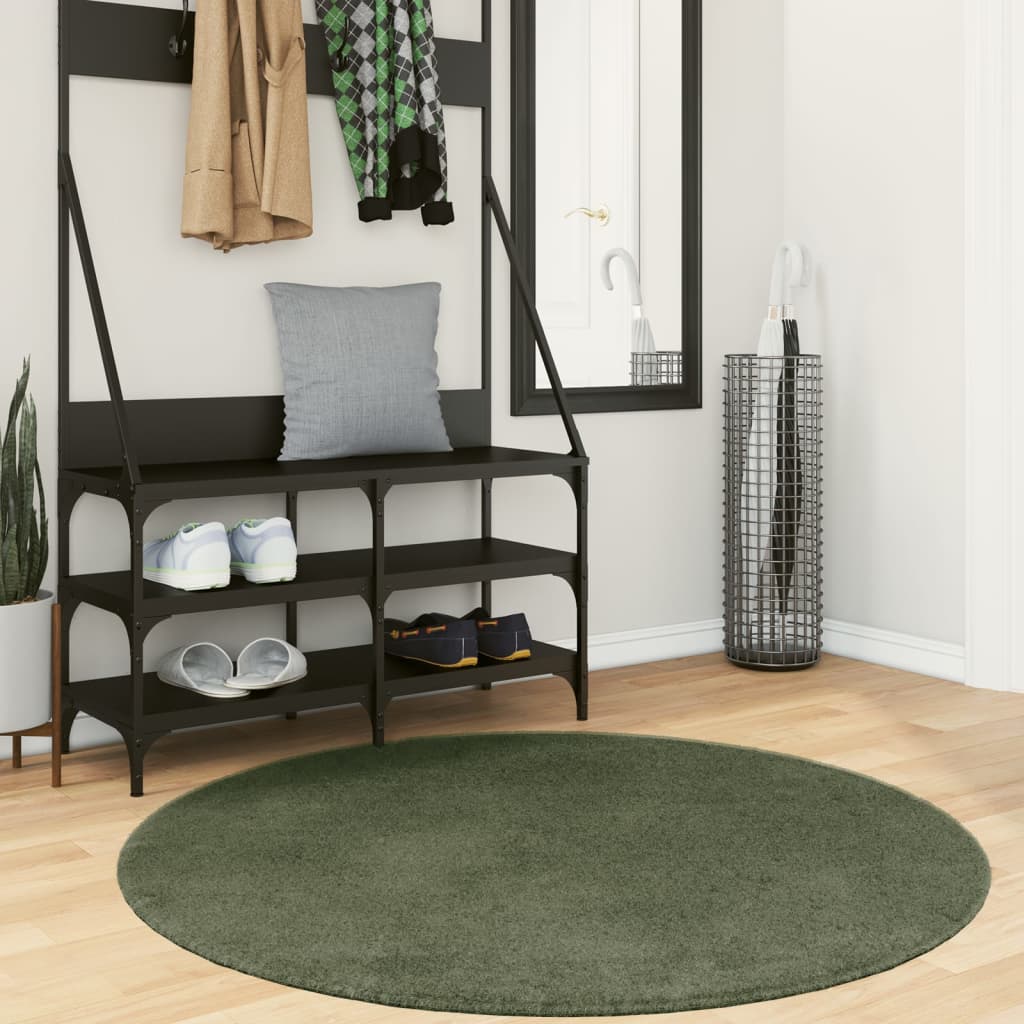 Teppich HUARTE Kurzflor Weich und Waschbar Anthrazit 60x110 cm