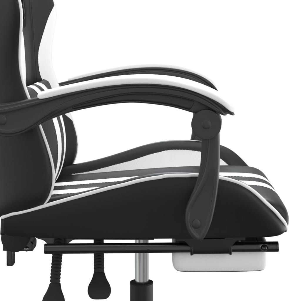 Gaming-Stuhl Drehbar Schwarz und Blau Kunstleder